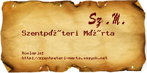 Szentpéteri Márta névjegykártya