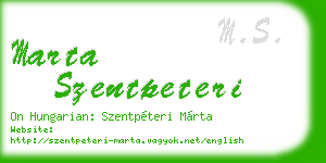 marta szentpeteri business card